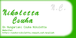 nikoletta csuha business card